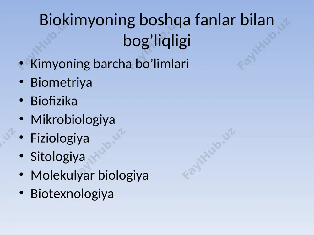 biokimyo fanining predmeti, rivojlanish tarixi - Page 5