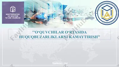 o‘quvchilar o‘rtasida huquqbuzarliklarni kamaytirish — PPTX