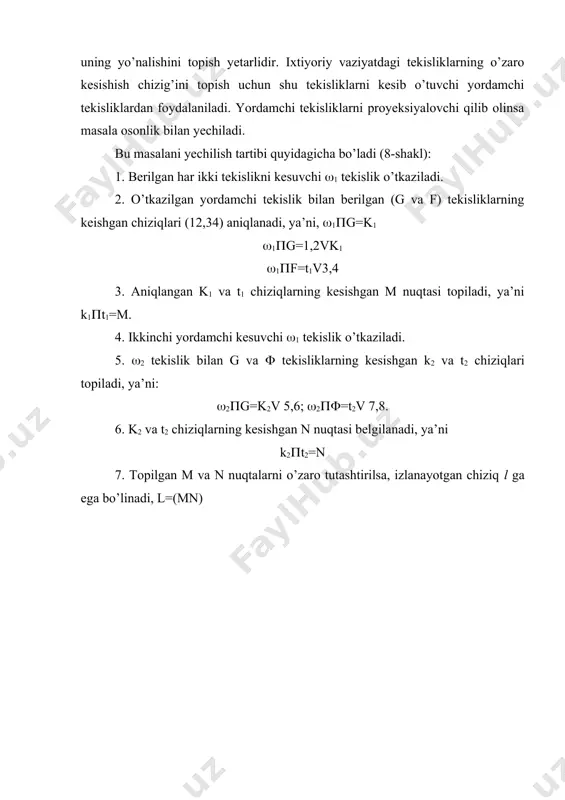 metriya. – toshkent: o’qituvchi, 2005. 7. j.yodgorov va boshqalar. chizmachilik. – toshkent: o’qituvchi, 1991.