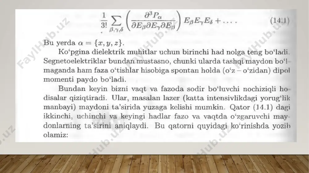 nochiziqli dielektrik singdiruvchanligi - Page 5