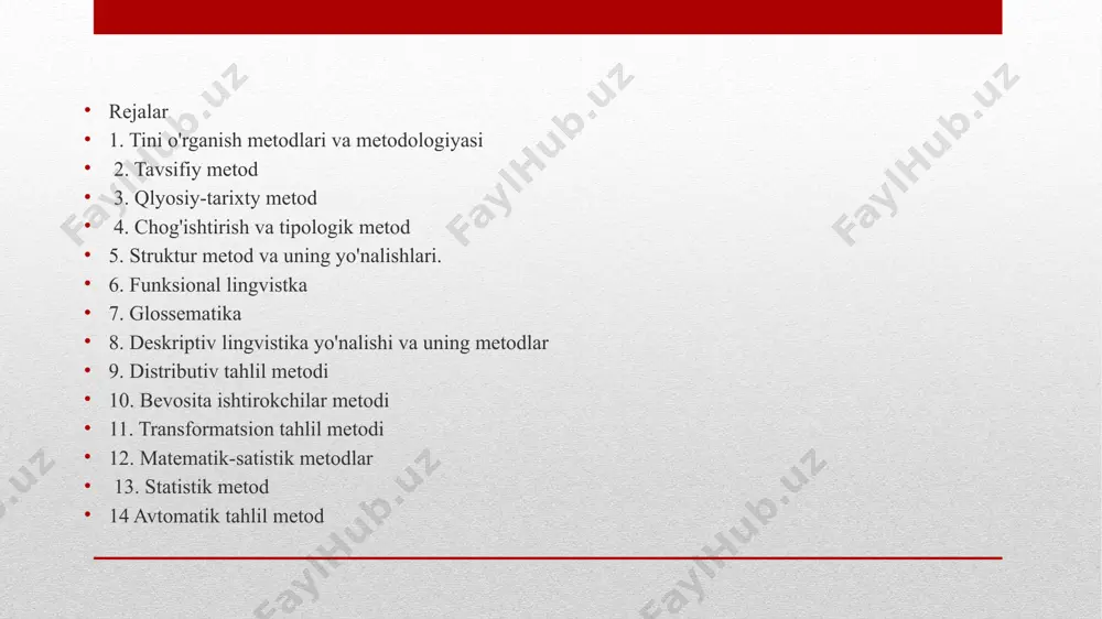 %2fi.ytimg.com%2fvi%2feqpwpmc3s68%2fmaxresdefault.jpg&imgrefurl=https%3a%2f%2fwww.youtube.com%2fwatch%3fv%3deqpwpmc3s68&tbnid=ynams2nhe45v0m&vet=12ahukewi055ly_ij0ahuibxaihsttctqqmyg1egqiaray..i&docid=c03t2wzxo9xchm&w=1280&h=720&itg=1&q=lingvistika%20nima&ved=2ahukewi055ly_ij0ahuibxaihsttctqqmyg1egqiaray qiyosiy-tarixiy metod xix asning 1-choragida qayd etilgan ushbu metod lingvistik metodlar ichida eng faol hisobtanib, unda o'zaro qarindoshlik munosabatidagt tllaning birliklari (tovush, qo'shimcha va so’zlar ) tarixiy jihatdan qiyoslanadi ular orasidagi o’xshashliklar aniqlanib ularning dastlabki tarixiy shakillarni tiklashga harakat qiladi chogʻishtirish va tipologik metod ikki yoki undan ortiq qarindosh yoki qarindosh bo'lmagan tillarni qiyoslash chog'ishtirish yoki qiyosiy - chog'ishtirish metodi deb nomlanadi . ushbu metodda lingvistik hodisalarning tillararo o'xshashliklari , umumiy va farqli jihatlari tavsiflanadi , biroq bunda ularning tarixiga , kelib chiqishi , ya'ni genetik jihatlariga , taraqqiyotiga asoslanilmaydi . chog'ishtirish metodi ayniqsa chet tillarini o'rganishda keng qo'llaniladi va nafaqat nazariy , balki amaliy maqsadlar uchun ham xizmat qiladi . xvii - xviii asrlardayoq yuzaga kelgan 2 tilli lug'atlar , tillar uchun umumiy grammatikalar , bir tildan 2 - tilga tarjima qilish texnikasi va nazariyasining yaratilishi ushbu metod asosida olib borilgan tadqiqotlar natijalaridir . bu metod bir tilda …