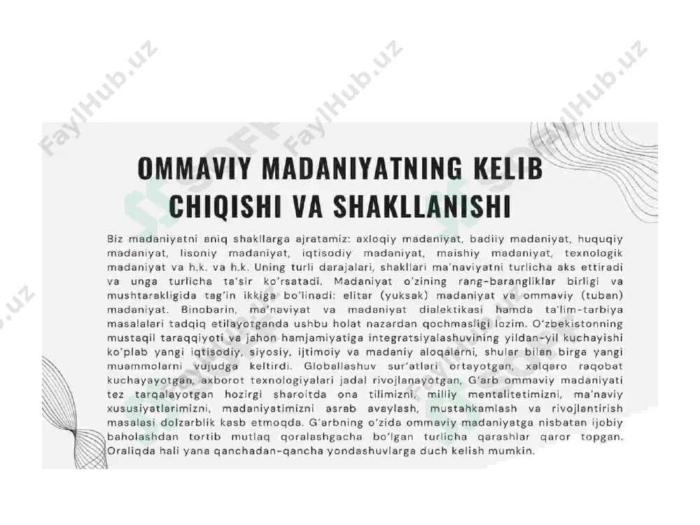 ommaviy madaniyatning shakllanishi tarixi va uning turlari: aksil - Page 2