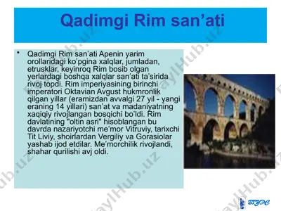 qadimgi rim san’ati — PPTX