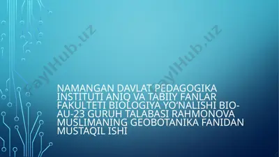 fitotsenozlar va yerostki qismi — PPTX