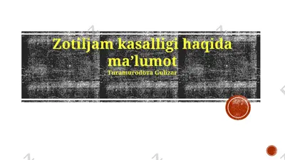 bo'qoqning zotiljam kasalligi — PPTX
