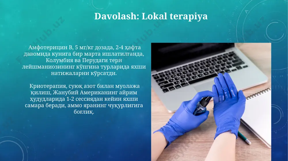 leyshmanioz teri shakli diagnostikasi va davolash bo‘yicha taqdimot - Page 5