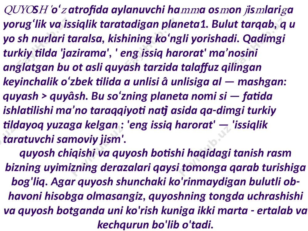 kum hurmatli ota-onalar. maktabgacha yoshdagi farzandlaringiz uchun bu hafta bajarishingiz mumkin bo'lgan tavsiyalar. 4-хафта учун. 👉👉👉 22-28 iyun👈👈👈 ✅ душанба кун мавзуси: қувноқ эстафеталар куни фарзандингиз билан спорт соғлиқ гарови эканлиги ҳақида суҳбатлашинг. спорт билан шуғулланган инсон соғлом ва кучли бўлишни расмлар орқали тушунтиринг. леголар тўпламидан фарзандингиз билан футбол дарвозаси ясанг. ✅ сешанба кун мавзуси: қувноқ копток ва футбол куни уйда копток ёрдамида қандай ўйинлар ўйнаса бўлади. мархамат бугун фарзандингиз билан уйда копток ўйнинг. спорт жиҳозлари ҳақида расмлар асосида суҳбатлашинг.расмларда акс этган жиҳозлар айнан қайси спорт турига таалуқли эканлигини сўранг. рангли қоғозлардан фойдаланиб спорт жиҳозларини қирқиб ёпиштиринг. ✅ чоршанба кун мавзуси: шашка ва шахмат куни оила аъзолари ўртасида шашка ва шахмат бўйича чемпионат ўтказинг. бу сизга қимматга тушмайди. билсангиз фарзандингиз билан шахмат таризи ҳақида сухбатлашинг. билмайсизми? унда бизни канални кузатиб боринг. ✅ пайшанба кун мавзуси:арқон ва ҳалқалар куни спорт ҳар бир инсоннинг жисмоний ривожланишида муҳим аҳамият касб этади.спорт турлари ҳақида …