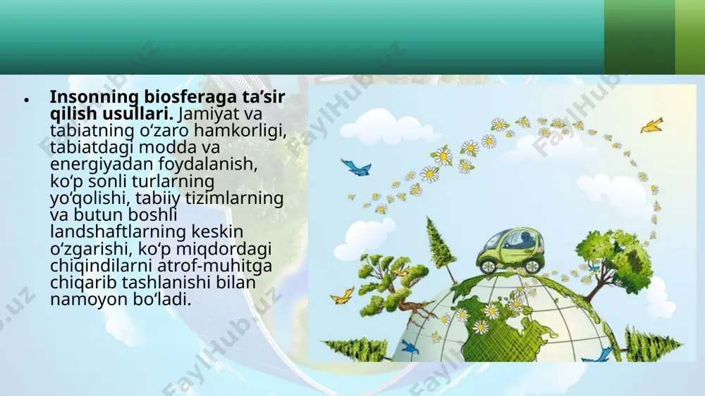 inson biosfera omili sifatida. inson faoliyatining biosferaga ta’siri. 11 - sinf - Page 3