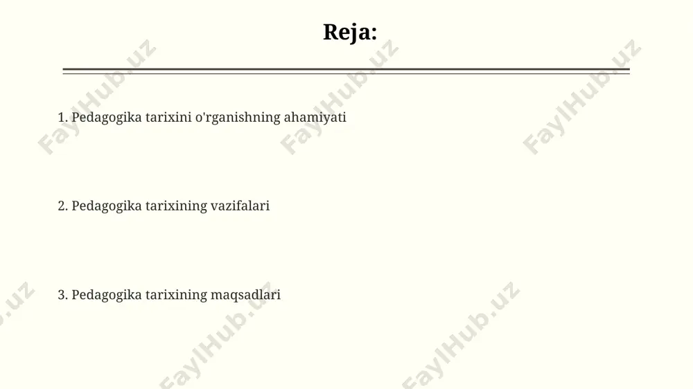 yutuqlarini aniqlash hamda solishtirish orqali ta’lim-tarbiya tizimining evolyutsiyasini ochib berishga intiladi. markaziy osiyoda, xususan, buxoro va samarqand kabi shaharlardagi 15-16-asr madrasalarining pedagogik an’analari va ularning o‘z davrining ijtimoiy-madaniy hayotiga ta’sirini o‘rganish ham pedagogika tarixining muhim maqsadlaridan biri hisoblanadi. pedagogik fikrning shakllanishi va taraqqiyoti pedagogika fikrining shakllanishi qadimgi yunoniston va rimdagi 5-4 asrlardagi retorika va dialektikaning rivojlanishi bilan bog'liq bo'lib, 3 ta asosiy ta'lim uslubini shakllantirdi. pedagogika tarixining o'rganilishi 19-asr oxiri va 20-asr boshlarida germaniyada psixologiya va fiziologiya bilan chambarchas bog'liq holda rivojlandi. 18-asrda, yevropa mafkurasiga katta ta'sir ko'rsatgan j.j. russo kabi mutafakkirlarning pedagogik g'oyalari 20 dan ortiq ta'lim tizimlariga o'zgarishlar keltirdi. zamonaviy pedagogikaga tarixiy yondashuv zamonaviy pedagogikaning tarixiy yondashuvi, 18-asr oxiri va 19-asr boshlarida yevropa mamlakatlarida paydo bo'lgan ta'lim islohotlarini tahlil qilish orqali, ta'lim tizimining rivojlanish traektoriyasini aniqlashga imkon beradi. pedagogikaning tarixiy rivojlanishi, masalan, qo'shma shtatlardagi 20-asrning o'rtalaridagi progressiv ta'lim harakatlari kabi muhim pedagogik maktablarning paydo bo'lishini va ularning ta'sirini …