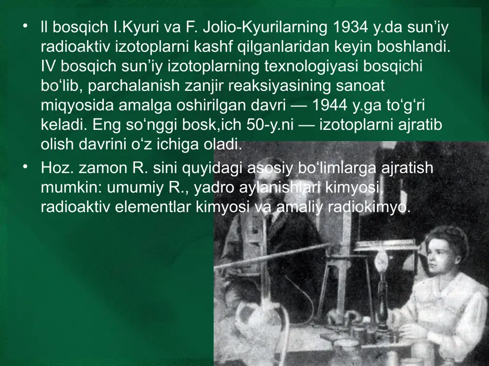 ilda m.perrey tomonidan 4p+3 oilasidagi 92 u239 ning tabiiy radoaktiv parchalanish mahsulotlari tarkibidan ajratib olingan 92 u239 — 3ɑ—3ᵝ→ 89 ac 227 →87 fr223 +α