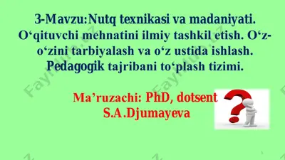 nutq texnikasi va madaniyati — PDF