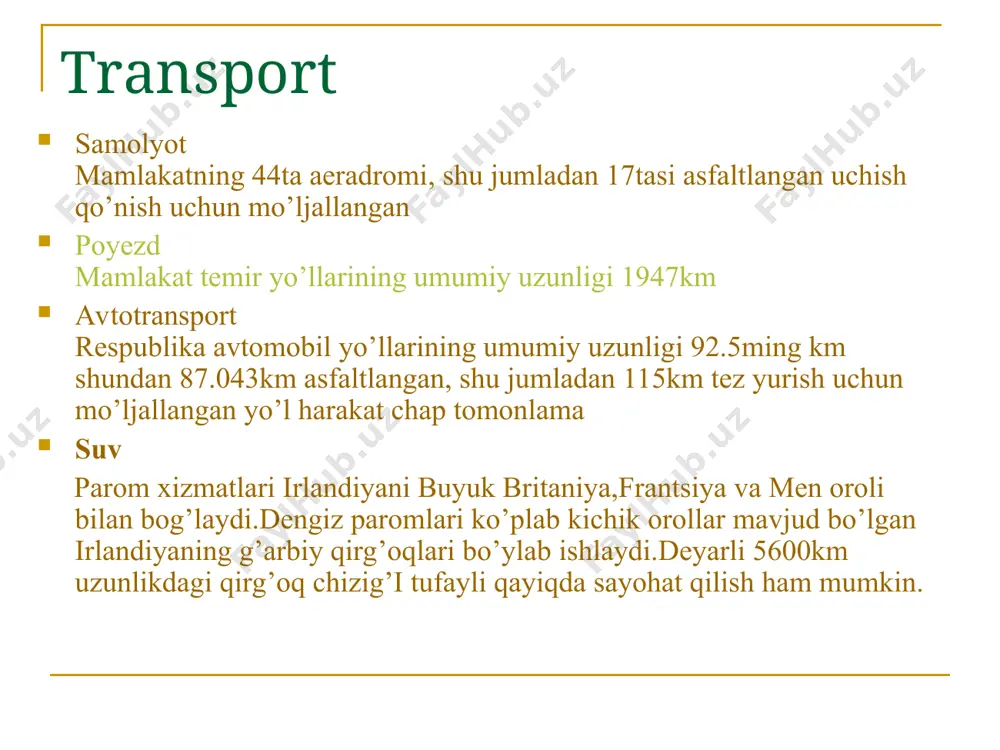 a o'rta biznesni rag'batlantirish va uni qo'llab-quvvatlash uchun sifatli dasturlarni taklif qiladi. taxminan 70 dan ortiq xorijiy kompaniyalar dublin shahri vaqtida joylashgan va mamlakatning xususiy nafakalarini, daromadini oshirishga ko'maklashmoqda. irlandiya it sohasida yuqori darajada rivojlangan va texnologiyalar sohasida dunyo miqyosida maqbul. davlat xavfsizlik, texnologik yangiliklar va soxta sanoat sohalarida innovatsiyalar uchun rivojlangan markazlar mavjudligi bilan taninadi. boshqa muhim sohalar o'rtasida turizm, moliya xizmatlari (masalan, banklar, moliyaviy xizmatlar), tibbiyot va farmatsevtika kabi sohalar keltirilishi mumkin. o'rta biznes uchun qulay shartlar, ishlab chiqarish va xorijiy investitsiyalar uchun o'zaro aloqalar, vaqtinchalik yaxshi moliyaviy bozorlar, irlandiya biznes olamini ommaviy ravishda atraktiv qiladi. irlandiya mashhur namoyondalari irlandiya dunyo miqyosida bir qancha mashhur shaxslarni o'z ichiga olgan mamlakatdir. * bono: ro'yxatga olingan yozuvchi va qo'shiqchi, "u2" guruhining muasiri rahbari bo'lib, jahon bo'ylab mashhurdir. * oscar uayld: o'zning sinema, maqola va dramaturgiyada muvaffaqiyatlaridan dolzarb insonlardan biridir. * katy taylor: qadimiy bokschi, olimpiya chempioni. * enya: musiqa ustasi, …