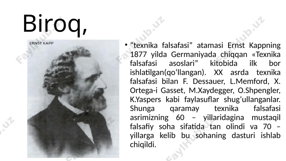 i paydo bo‘lishi va ularni hajmini qisqa vaqtda ko‘payishi – texnik taraqqiyotni bosh manbaidir. texnika taraqqiyotining jamiyat taraqqiyotiga ta’siri, uning negativ oqibatlari. zamonaviy texnika taraqqiyoti va uning muvaffaqiyatlari ikki xil sotsial oqibatni tug‘dirmoqda. bir tomondan, texnikasiz insoniyat taraqqiyotini tasavvur qilish qiyin bo‘lsa, ikkinchi tomondan, texnika qudratli kuch sifatida salbiy oqibatlarga, dunyoni buzishga, fojiali oqibatga olib kelmoqda. texnikani o‘ylamasdan rivojlantirish murakkab sotsial muammolarni tug‘dirmoqda. aslida inson og‘irini yengil qilishga qaratilgan texnika ishsizlikni tug‘dirmoqda, ish bilan ta’minlashni qiyinlashtirmoqda. xususiy transportlarning ko‘payishi, bir tomondan yaxshi, ikkinchi tomondan, shaharning ekologik holatiga salbiy ta’sir etmoqda. shovqin – suronlar inson asabiga salbiy ta’sir ko‘rsatmoqda. xxi asrda insoniyat oldida texnikaga oid juda katta muammolarni hal qilish masalasi turibdi. atrof- muhitning sanoat chiqindilari bilan ixloslanishi, tabiat resurslarining tugab borishi, demografik muvozanatning buzilishi, radioaktiv fojianing o‘ta xavfli ekanligi kabi masalalarni xal qilmasdan turib, insoniyat kelajagini tasavvur qilish qiyin. bularning barchasi texnikani qanday va nima maqsadlarda ishlatish kerakligi to‘g‘risida chuqur …