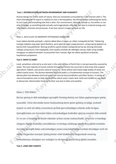 interrelations between environment and humanity — DOCX