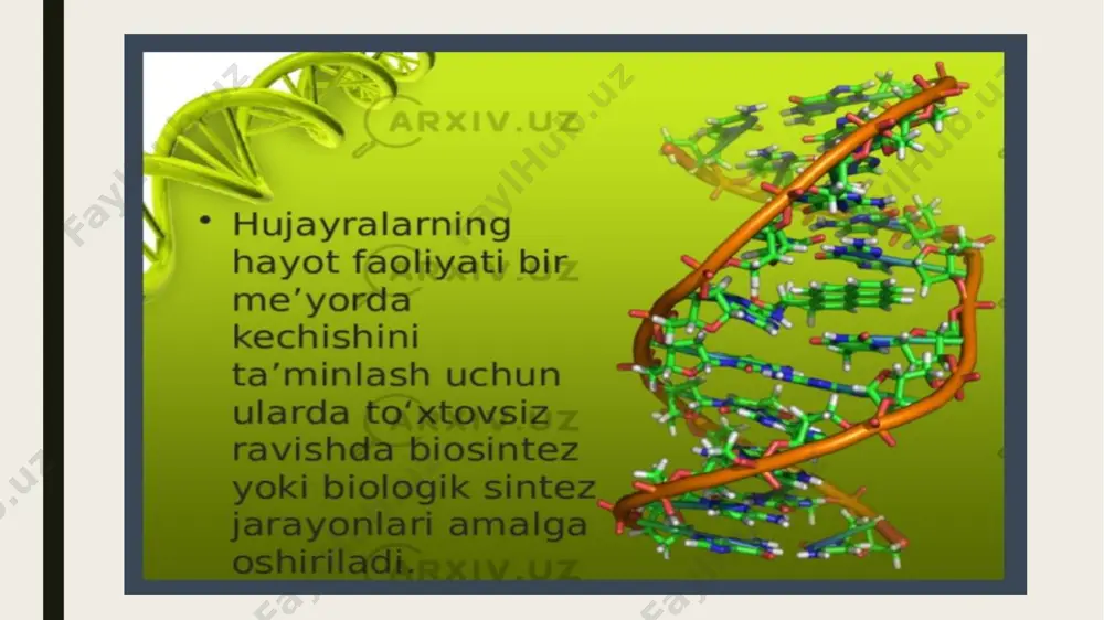 hujayrada kechadigan moddalar almashinuvi. atp energiyasi - Page 3