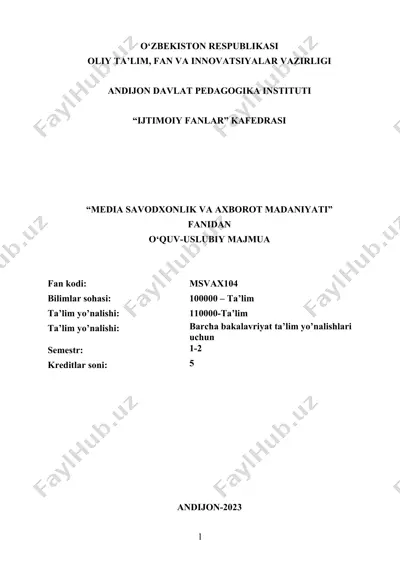 o‘quv-uslubiy majmua — DOC