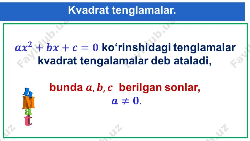algebra: turli tenglamalar va ularni yechish - Page 3