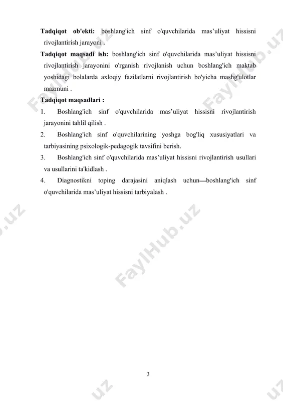 h sinf o'quvchilarida mas’uliyat hissisni rivojlantirishning nazariy asoslari. 1.1. pedagogikada ta'lim va uning qonuniyatlari . shaxsning shaxsi ob'ektiv va sub'ektiv, tabiiy va ijtimoiy, ichki va tashqi, odamlarning irodasi va ongiga bog'liq bo'lmagan, o'z-o'zidan yoki muayyan maqsadlarga muvofiq harakat qiladigan ko'plab omillarning ta'siri natijasida shakllanadi va rivojlanadi. shu bilan birga, insonning o'zi passiv mavjudot sifatida qaralmaydi. u o'zining shakllanishi va rivojlanishining sub'ekti sifatida harakat qiladi. ta'lim haqidagi zamonaviy ilmiy g'oyalar bir qator pedagogik g'oyalar o'rtasidagi uzoq davom etgan kurash natijasida rivojlandi. o'rta asrlarda allaqachon avtoritar ta'lim nazariyasi shakllangan bo'lib, u turli shakllarda bugungi kunda ham mavjud. bu nazariyaning yorqin namoyandalaridan biri nemis pedagogi i.f. ta'limni bolalarni boshqarishga qisqartirgan gerbart. bu boshqaruvning maqsadi bolaning “uni u yoqdan bu yoqqa uloqtiruvchi” yovvoyi o'ynoqiligini bostirishdan iborat bo'lib, bolani boshqarish hozirgi vaqtda uning xatti-harakatlarini belgilaydi, tashqi tartibni saqlaydi. gerbart boshqaruv usullari sifatida tahdidlarni, bolalarni nazorat qilishni, buyruq va taqiqlarni ko'rib chiqdi. avtoritar ta'limga qarshi norozilik …