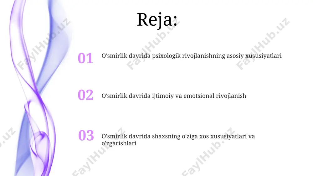 osh oralig'ida 10% ga yetgan (andijon viloyati ma'lumotlari), shu sababli, ruhiy salomatlik muammolari bilan shug'ullanuvchi mutaxassislar sonini ko'paytirish muhimdir. o'smirlik davrida giyohvand moddalarni iste'mol qilish, 13-17 yoshdagi o'smirlar orasida 20% ga yaqin tarqalgan bo'lib, toshkent shahrida o'tkazilgan tadqiqotlar bu ko'rsatkichni tasdiqlaydi, profilaktika dasturlarini kuchaytirish zarur. o'smirlik davrida hissiy-irqiy rivojlanish va o'z-o'zini anglash 15-17 yosh oraligʻida, koʻplab oʻsmirlar, ayniqsa, shahar muhitida, jinsiy etuklik bosqichiga kirib, oʻz jinsiy identifikatsiyasi va jinsiy munosabatlarga boʻlgan munosabatini shakllantiradilar. oʻsmirlik davrida (13-19 yosh), ayniqsa, gʻarbiy mamlakatlarda, oʻz-oʻzini anglash jarayoni intensivlashib, shaxsning ijtimoiy rolini qabul qilishda muhim oʻrin tutadi. o'smirlik davrida kognitiv rivojlanish va fikrlash uslubining o'zgarishi o'smirlarning kognitiv rivojlanishi natijasida metakognitiv ong kuchayadi, ular o'z fikrlash jarayonlarini tahlil qila oladi va bu esa 16 yoshdan keyin o'z-o'zini boshqarish ko'nikmalarini rivojlanishiga olib keladi, masalan, vaqtni rejalashtirishda. o'smirlik davrida, taxminan 11-15 yosh orasida, formal operatsion fikrlash rivojlanadi, bu murakkab muammolarni hal qilish va gipotezalarni sinash qobiliyatini namoyon qiladi, …
