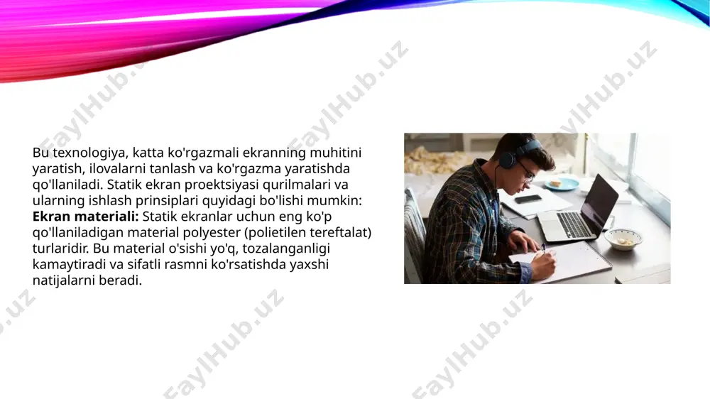 ekrandagi va ko’rgazmali o’quv qo’llanmalari. statik ekran proektsiyaning texnik qurilmalari va ularning ishlashi - Page 2
