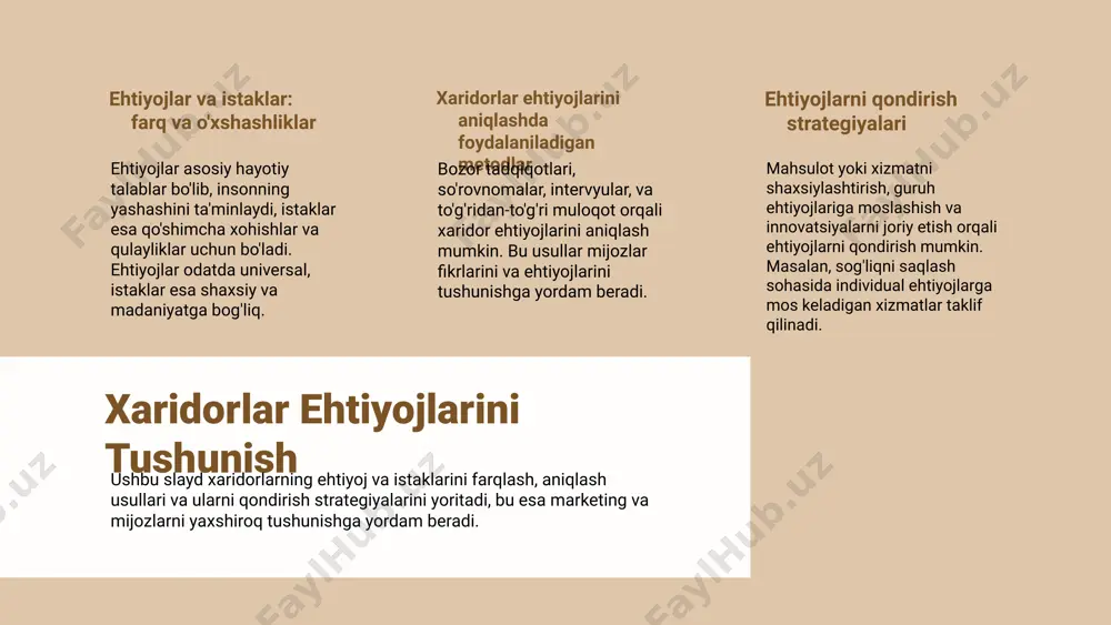 mentatsiyasi natijalari segmentatsiya natijalarini baholash usullari: statistik tahlil, mijozlar fikr-mulohazalari va sotuvlar dinamikasidan foydalanamiz. a/b testlar va so'rovnomalar orqali to'g'riligi tekshiriladi. segmentatsiya natijalarining biznesga ta'siri: marketing xarajatlarini optimallashtirish, mijoz ehtiyojlariga mos takliflar yaratish va brend sadoqatini oshirish orqali daromadlar ko'payadi. kelajakdagi istiqbollar: sun'iy intellekt va ma'lumotlar tahlili bilan, segmentatsiya yanada aniq va shaxsiy bo'ladi. bu mijozlar bilan uzoq muddatli va samarali aloqalarni ta'minlaydi. jarayonni takomillashtirish: yangi texnologiyalar, mijoz fikrini doimiy o'rganish va ma'lumotlarni real vaqt rejimida yangilash orqali, segmentatsiya jarayoni samarali bo'ladi. real dunyo misollari: facebook kampaniyalari muvaffaqiyatli facebook kampaniyalari coca-cola yoshlar uchun kreativ reklama kampaniyasi orqali muvaffaqiyatga erishdi, ularning maqsadi yoshlar segmentiga yo'naltirilgan edi. amaliy strategiyalar va natijalar nike targeting, a/b testing va auditoriya tahlili orqali roi oshirdi va brend taninishligini kuchaytirdi, natijada talab sezilarli darajada oshdi. photo by daniel korpai on unsplash photo by raphael lopes on unsplash muvaffaqiyatli kampaniyalar tahlili facebook kampaniyalarining muvaffaqiyatini tahlil qilish strategiyalar, auditoriya …