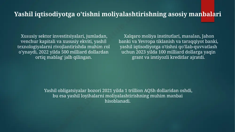 yashil iqtisodiyotga oʻtishni moliyalashtirish - Page 4