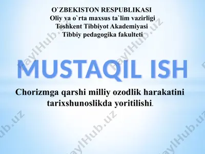 chorizmga qarshi milliy ozodlik harakatini tarixshunoslikda yoritilishi — PPTX