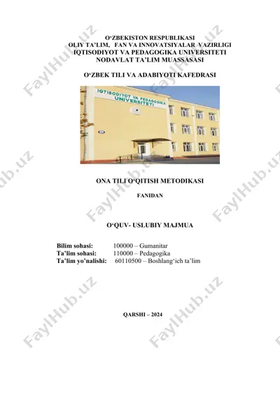 o‘zbek tili va adabiyoti kafedrasi — DOCX