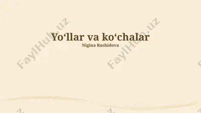 ekolojik jihatdan toza yo'l qurish — PPTX