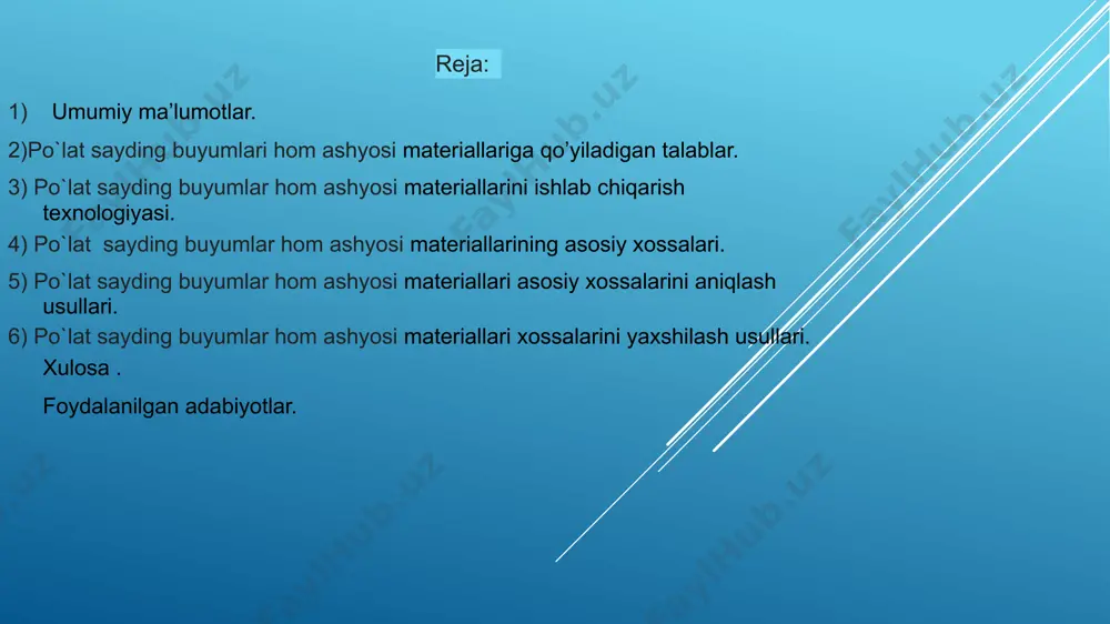 qoplamali po‘lat sayding nisbatan qimmat bo‘lishi mumkin.qo‘llanilish sohalari🏠 xususiy uylar🏢 ofis va savdo binolari🏭 sanoat ob’ektlari🚧 infratuzilma va omborxonalar po‘lat saydingning asosiy xususiyatlari 🔹 yuqori mustahkamlik – og‘ir yuklarga bardoshli, deformatsiyalanmaydi. 🔹 zangga chidamlilik– maxsus himoya qoplamalar tufayli uzoq xizmat qiladi. 🔹 yong‘inga chidamlilik – metall materiallar yonmaydi va olovni ushlamaydi. 🔹 harorat o‘zgarishlariga bardoshlilik – juda issiq va sovuq iqlim sharoitida ham shaklini saqlaydi. 🔹 oson parvarish – tozalash va ta’mirlash oson, maxsus parvarish talab qilmaydi. 🔹 ekologik toza – qayta ishlash imkoniyati mavjud, zararli moddalar chiqarmaydi. qo‘llanilish sohalari:🏡 turar-joy binolari – zamonaviy uy fasadlari, kottejlar. 🏢 tijorat binolari – ofislar, savdo markazlari, omborlar. 🏭 sanoat inshootlari – fabrikalar, ustaxonalar, zavod binolari. 🚜 qishloq xo‘jaligi obyektlari– ferma, angarlar, omborlar. 🛠 texnik binolar – garajlar, ustaxona va qo‘shimcha inshootlar. po‘lat sayding tanlash bo‘yicha tavsiyalar ✔ iqlim sharoitini hisobga oling – issiq yoki sovuq hududda yashasangiz, mos qoplamali sayding tanlang. ✔ …
