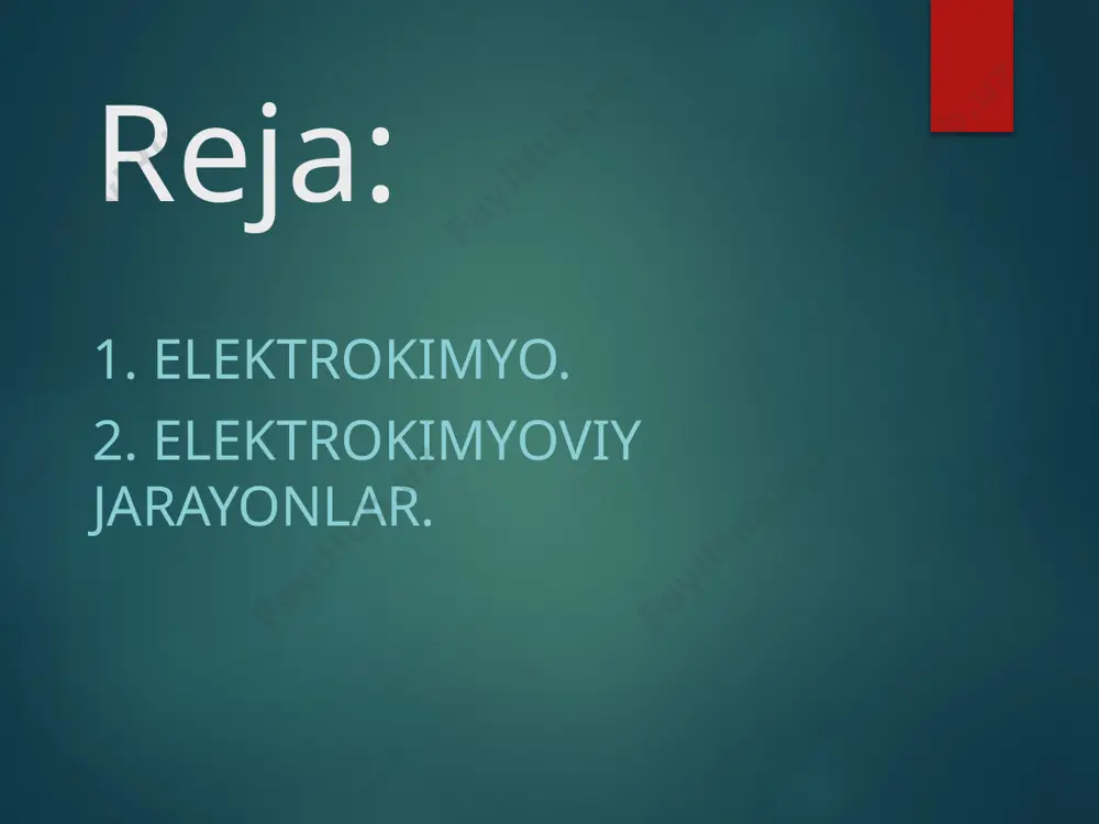 irish uchun energiyaning saqlanish qonuni ochilgandan soʻng v. nernst ishlarida goʻlatoʻkis ifodalangan kimyoviy nazariya olgʻa surildi. bu nazariyaga muvofiq, galvanik elementdagi elektr energiyaning manbai metall elektrod va elektrolit eritmalari chegaralarida sodir boʻladigan kimyoviy reaksiyalar energiyasidir. gibs — gelmgoltsning termodinamik tenglamasi galvanik element eyukni reaksiyaning issiqdik effekti va temperatura bilan bogʻlash imkoniyatini, nernst tenglamasi (1888) esa eyukning elektrolit konsentratsiyasiga termodinamik bogʻliqligini koʻrsatadi. keyinchalik nernst nazariyasi baʼzi hollarda amaliyotga toʻgʻri kelmasligi aniqlandi. 20-asrning 30—40-yillarida a.n.frumkin volta va nernst ishlarini rivojlantirish natijasida galvanik element eyuk paydo boʻlish mexanizmining toʻgʻri yechimini topdi. 19-asr boshlarida elektrolizning ochilishi, suvning vodorod va kislorodga ajralishi (a. karleyl va u. nikolson), №on va kon dan ilk bor metall holdagi natriy va kaliy olinishi (g. devi, 1807), elektrolizning miqdoriy qonunlari (faradey qonunlari) aniqlanishi e. rivojlanishiga katta hissa qoʻshdi. elektrokimyo - elektrod va elektrolitlar orasidagi elektron almashinuvi sodir bo'lgan elektron konduktor va ionsimon ( electrolit ) orasidagi interferentsiyada sodir bo'ladigan kimyoviy …