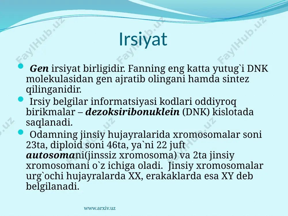 dalar almashinuvi sekinlashib energiya hosil bo`lishi kamayadi. www.arxiv.uz qish kunlarida esa bu jarayonning teskarisi bo`ladi. terlash kamayib, to`qimalarda energiya ajratish ham susyadi, organizmda moddalar almashinuvi kuchayib, energiya hosil bo`lishi ko`payadi. bular natijasida issiq va sovuq sharoitda tana haroratining doimiyligi ta`minlanadi. www.arxiv.uz abiotik omillar abiotik omilllar tirik organizmga ta`sir etib, ularni hayotga moslashuvida muhim ahamiyatga ega. bu omillarga fizik va kimyoviy omillar kiradi. kimyoviy omillarga havo, suv, tuproq, oziq-ovqat tarkibidagi kimyoviy moddalar kiradi. sanoat korxonalari va avtotransport vositalaridan chiqqan zaharli moddalar aholi orasida allergiya, nafas olish, oshqozon-ichak, yurak-qon tomir, nerv sistemasining har xil kasalliklari ko`paysishiga sabab bo`lmoqda. fizik omillar havo harorati, namligi, atmosfera bosimi, quyosh radiatsiyasi, shovqin, tebranish, elektromagnit, issiqlik omillaridir. www.arxiv.uz biotik omillar tirik organizmlarning o`zaro rivojlanishida bir-biriga ta`siridir. antropogen omillar tirik organizmga bevosita ta`sir etib, ularning yashash sharoitini o`zgartirib, hattoki yo`q bo`lib ketishiga sabab bo`lishi mumkin. ular iqlim omillari, tuproq hamda topografik omillardir. www.arxiv.uz 19 adaptatsiya adaptatsiya (lot. adaptatio …