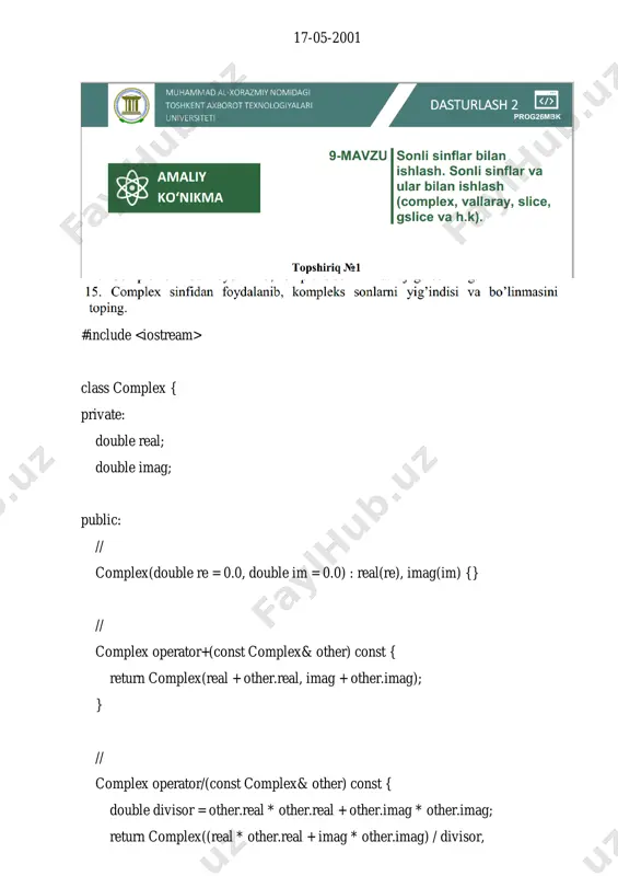 complex sonlar ustida amallar - Page 2