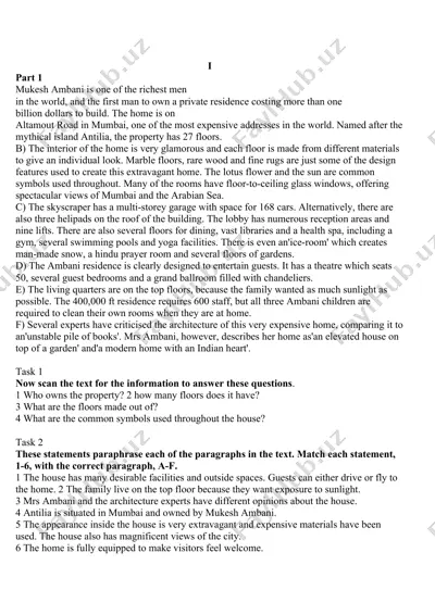 antilia – mukesh ambani shaxsiy uyi haqida taqdimot — DOCX