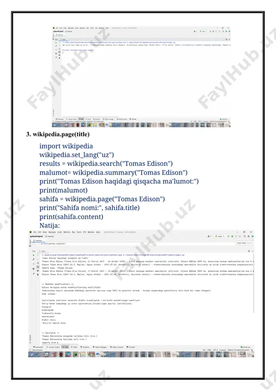 pythonda wikipedia kutubxonasi - Page 4