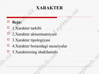 xarakter — PPT