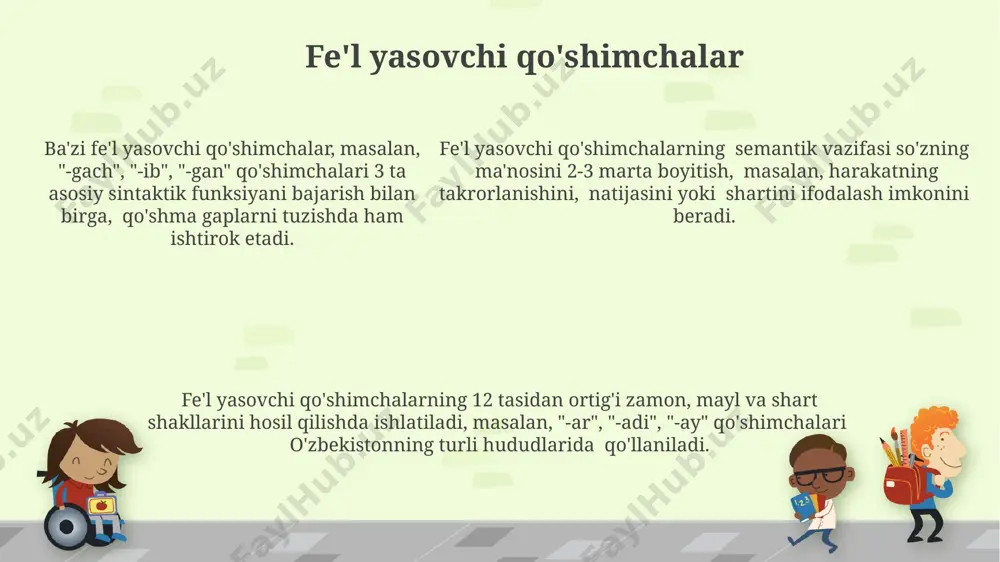 qôshimcha va morfema. qôshimchalarning ma'no vazifasiga koʻra turlari - Page 5