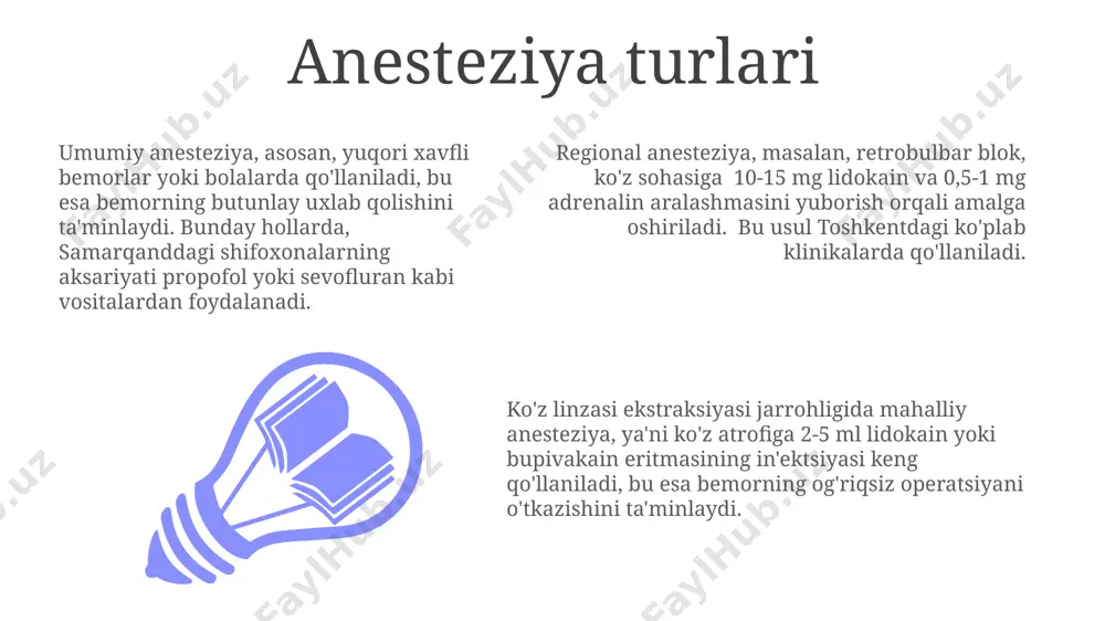 ing anatomiyasi va linzaning rol ko'z linzasining shaffofligi, uning tarkibida suvning 65% ga yaqin miqdorda bo'lishi va hujayralarining maxsus tartibi bilan bog'liq bo'lib, bu esa, masalan, katarakt kasalligi paytida buziladi. inson ko'zining linzasida 20 dan ortiq turdagi oqsillar mavjud bo'lib, ularning tuzilishi va funksiyasi ko'rish jarayonida muhim rol o'ynaydi, masalan, akkomodatsiya jarayonida linzaning shaklini o'zgartiradi. ko'zning oldingi kamerasida joylashgan linza, diametri taxminan 9-10 mm bo'lib, yorug'lik nurlarining ko'zning to'r pardasiga aniq fokuslanishini ta'minlaydi, shu bilan aniq ko'rishni ta'minlaydi. muvaffaqiyatli natijalar va keyingi kuzatuv farg'ona viloyatida o'tkazilgan tadqiqotlar shuni ko'rsatdiki, linza ekstraksiyasi operatsiyasidan keyingi 1 yillik kuzatuv davrida bemorlarning 92% da refraksiya xatoligi ±0.5 dioptriyadan oshmagan. samarqanddagi ko'z shifoxonasida o'tkazilgan 500 dan ortiq linza ekstraksiyasi operatsiyasining 98% muvaffaqiyatli natijalar bilan yakunlanganligi va bemorlarning ko'rish qobiliyatining sezilarli darajada yaxshilanishi kuzatilgan. toshkent shahridagi klinikada amalga oshirilgan operatsiyalardan so'ng, 6 oylik kuzatuv davrida bemorlarning 95% da asoratlar kuzatilmagan va ularning ko'rish o'tkirligi 0,8 dan …