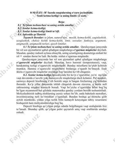 matematika fanidan darslik — DOCX