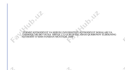 tõliq bir tarmoqli neoklassik õsish modeli — PPTX
