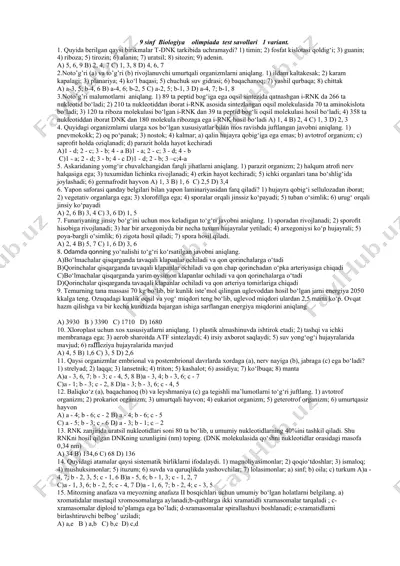 9-sinf biologiya olimpiada test savollari 1 variant — DOCX