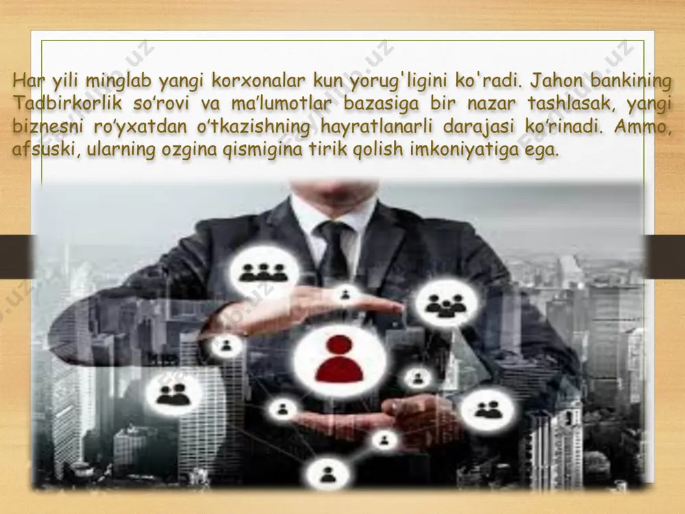 ahsulot va xizmatlarni, xodimlarni boshqarishni va ularni ishlab chiqarishning bozor tahlilini tavsiflaydi. ko'pincha, investorlar uchun yangi biznes tashkil etishning hayotiyligini aniqlash uchun ushbu hujjatga batafsil moliyaviy jadval ham ilova qilinadi. texnik-iqtisodiy reja: texnik-iqtisodiy reja kompaniya tomonidan ishlab chiqarilishi kerak bo'lgan mahsulot yoki xizmatlarning bo'lajak mijozlarini baholaydi. shuningdek, u korxonaning foydasi yoki zarari ehtimolini baholaydi. bu mahsulot bozorda qanchalik yaxshi sotilishini, natija berish uchun qancha vaqt talab qilishini va investitsiyalar bo'yicha ta'minlaydigan foyda marjasini bashorat qilishga yordam beradi. kengayish rejasi: bunday reja, birinchi navbatda, kompaniya ishlab chiqarish yoki tuzilma jihatidan kengaytirishga qaror qilganda tuziladi. u ichki yoki tashqi o'sish bo'yicha asosiy qadamlar va ko'rsatmalarni belgilaydi. bu firmaga ishlab chiqarishni ko'paytirish uchun resurslarni taqsimlash, moliyaviy investitsiyalar, qo'shimcha xodimlarni ish bilan ta'minlash va boshqalarni tahlil qilishga yordam beradi. operatsion reja: operatsion reja yillik reja deb ham ataladi. bu biznes o'z maqsadlarini amalga oshirish uchun amal qilishi kerak bo'lgan kundalik faoliyat va strategiyalarni batafsil …