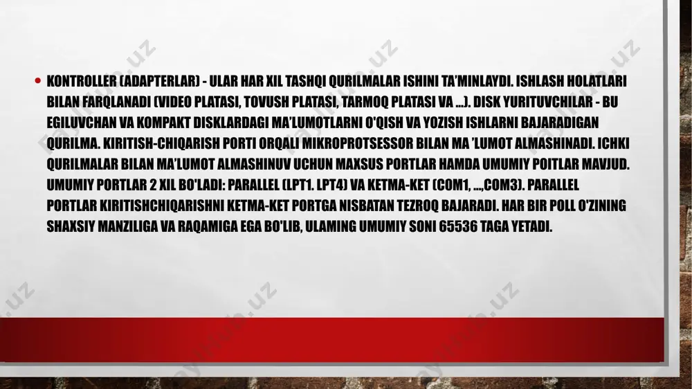 kompyuter ta'minoti fanidan taqdimot - Page 5