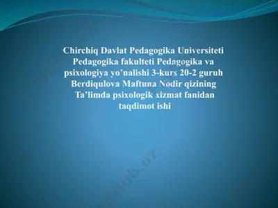 psixologik xizmat haqida nizom — PPTX