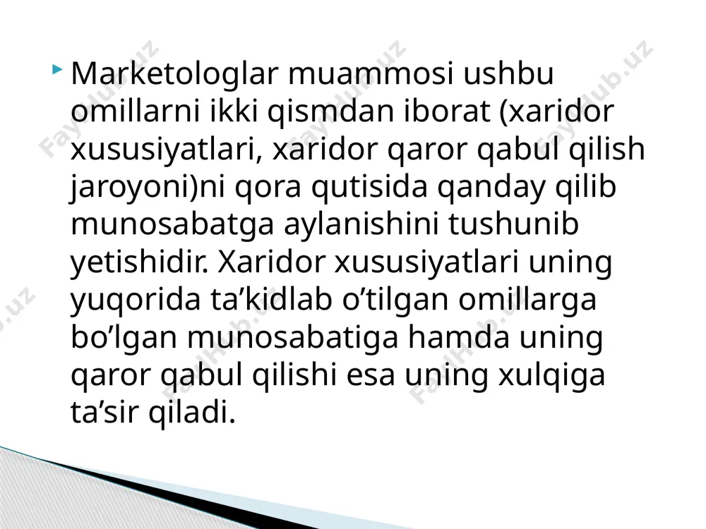 te’molchi munosabatini rivojlantirishi mumkin. umumiy qilib aytganda, bugungi kundagi marketologlar tadbirkor xaridorlarga yetish, istalgan paytda, istalgan joyda iste’molchi munosabatini boshqarish maqsadida raqamli texnologiyadan tortib ijtimoiy yo’llarni – veb sayt, bloglar, smartfondagi dasturlardan tortib turli xil ommabop ijtimoiy tarmoqlar bo’lmish facebook, linkedin, youtube kabilarni ishlatishmoqda. tadbirkor xaridorlarni aniqlashda raqamli marketing yangi imkoniyatlarni ochib berdi. e-xarid tadbirkorlar uchun ko’p foydani keltiradi.birinchdan, birinchidan bu tranzaksion xarajatni yo’qotib, xarid jarayonini anchagina samarali qildi. shuningdek, veb asoslangan dastur qog’ozli ishlarni kamaytirib, tashkilot va korxonalarga barcha xaridlar ustida yaxshiroq nazorat o’tkazishlari uchun yordam bermoqda. o’z navbatida, ular ko’proq kompaniya strategik muammolari, xarajatni kamaytirish maqsadida yangi yetkazib beruvchilarni topish, yangi mahslotlarni ishlab chiqarishga o’z e’tiborlarini qaratishadi. institusion bozorlar institutsional bozor, maktablar, kasalxonalar, xizmat uylari, qamoqxonalar va boshqa iborat bo’lib, o’zlaridan kelib chiqib, odamlarga mahsulot va xizmatlari yetkazadi. muassasalar maqsadlari va ularning homiylari bir-biridanfarq qiladi. misol uchun, tenet healthcare, yillik daromadi $ 9,2 milliard bo’lib, 11 shtatda 50 …
