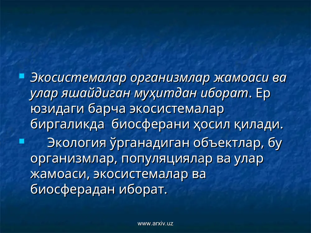 асосий яшаш мухитлари - Page 5