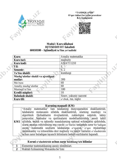 amaliy matematika kursi — PDF