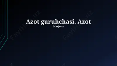 azot guruhi prezentatsiyasi — PPTX