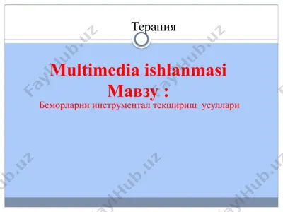 bemorlarni instrumentalt tekshirish usullari — PPTX