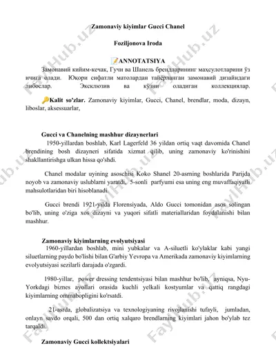 zamonaviy kiyimlar — DOCX